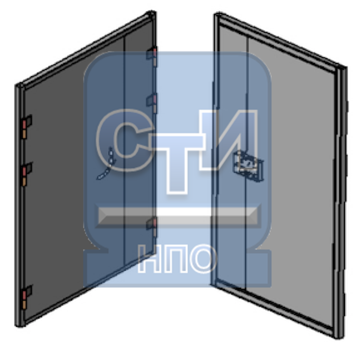 СТИ.БДМУ.ЗК.02.000 - Блок дверной металлический усиленный двустворчатый с замком камерного типа
