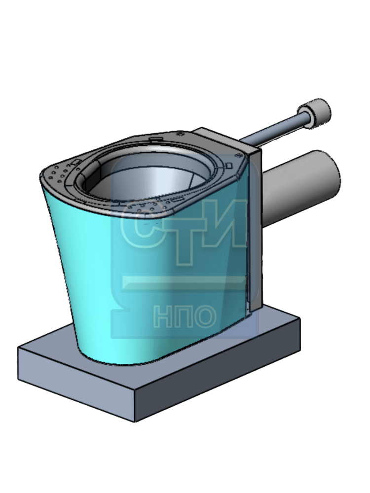 СТИ.УН.03 - Унитаз антивандальный из нержавеющей стали без бачка с подключением под инсталляцию с креплением к полу